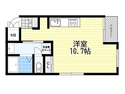 ソフィエル5 ワンルームの間取図画像