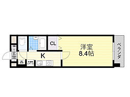 フロンツォーネ 1Kの間取図画像