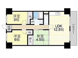 シャルマンド箕面 3LDKの間取図画像