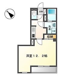 サニーヒルズ 1Kの間取図画像