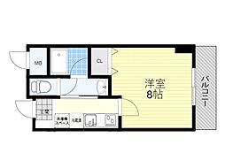 ハッピーハウス川西 1Kの間取図画像
