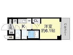プレサンス東三国駅前グランクラス 1Kの間取図画像