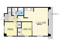 セントラルコート 2LDKの間取図画像