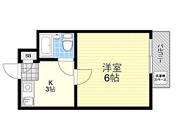メゾンソレイユ 1Kの間取図画像