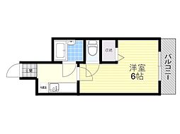 仲ハイム箕輪 1Kの間取図画像