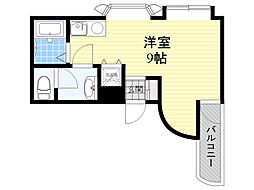 カルムカガワ2 ワンルームの間取図画像
