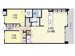 セントラルパレス東豊中 2LDKの間取図画像