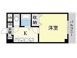 ハートリーフ鈴木 1Kの間取図画像