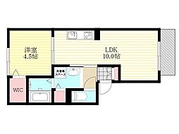 フォートレス3 1LDKの間取図画像