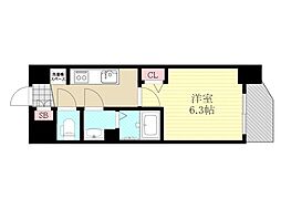 プレサンスブルーム東三国 1Kの間取図画像