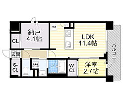 シーズンフラッツ新大阪SOUTH 1SLDKの間取図画像