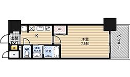 プランドール新大阪ノースレジデンス 1Kの間取図画像