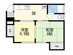 和美荘第3棟 2DKの間取図画像