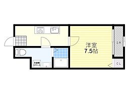 かねまつ庄内ビル 1Kの間取図画像