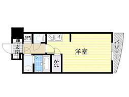 セレニテ新大阪弐番館 ワンルームの間取図画像