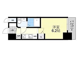 エグゼ江坂WEST 1Kの間取図画像