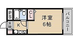 エクセレント箕面 1Kの間取図画像