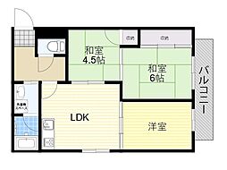 豊中ガーデンス 3LDKの間取図画像