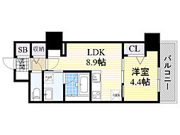 グランセジュール江坂パーカー江坂ビル 1LDKの間取図画像