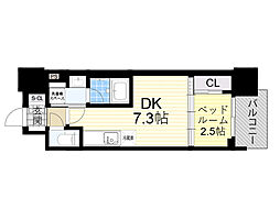 大阪市淀川区宮原5丁目マンション 1DKの間取図画像