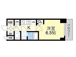 S-RESIDENCEESAKA 1Kの間取図画像