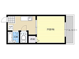 ファーストヒルズ 1Kの間取図画像