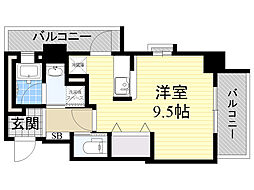 KDXレジデンス豊中南 ワンルームの間取図画像