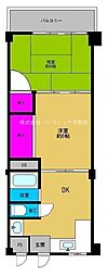 淡路第1ダイヤモンドハイム 2DKの間取図画像
