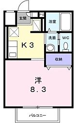 スモールフォレストA 1Kの間取図画像