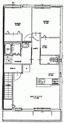 フェリスB 2LDKの間取図画像