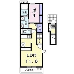 ルミエール3 1LDKの間取図画像