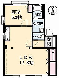 ハイネス深津 1LDKの間取図画像