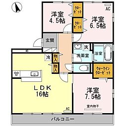 クリスタルガーデン5 3LDKの間取図画像