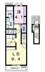 ルミエール3 1LDKの間取図画像