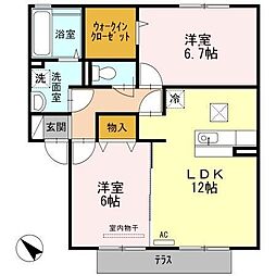 GrandeurA 2LDKの間取図画像