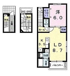 ノースカントリーS 1LDKの間取図画像
