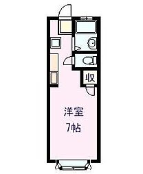 ならの木ハウスB 1Kの間取図画像