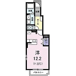 クラールアンジュB ワンルームの間取図画像