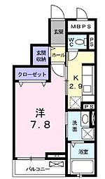 メゾン・グランドゥール 1Kの間取図画像