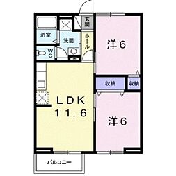 アルファワン 2LDKの間取図画像