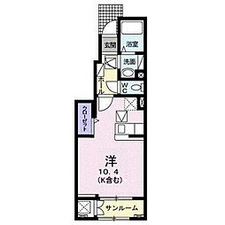 グッドラック ワンルームの間取図画像