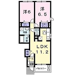 グランリーオB 2LDKの間取図画像