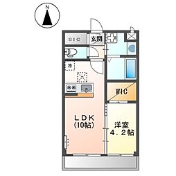 グランライム 1LDKの間取図画像