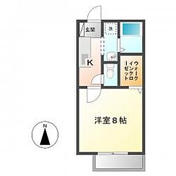 ジュネス大黒 1Kの間取図画像