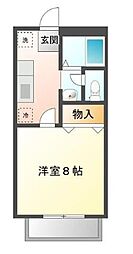 パナハイツエリーゼ 1Kの間取図画像