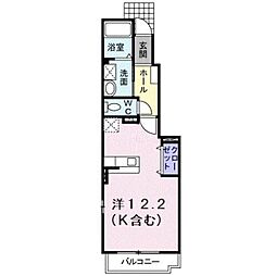プラダグレイス ワンルームの間取図画像
