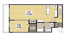 ザ・プレミア旭町 1LDKの間取図画像