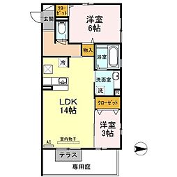 ブレイン・ゾーン 2LDKの間取図画像