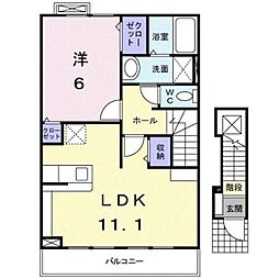 サン.フィオーレ 1LDKの間取図画像