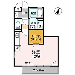 リファルジェント泉D ワンルームの間取図画像
